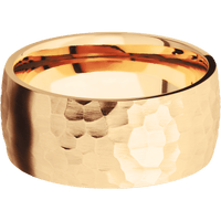 14K Yellow Gold + Hammer Finish
