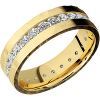 14K Yellow Gold + Hammer Finish