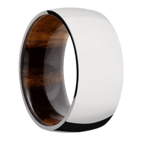 14K White Gold + Polish Finish + Desert Iron Wood