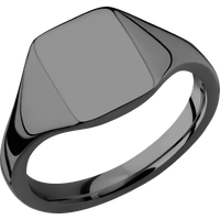 Small Rectangle signet ring (12x9mm) in Zirconium, with a Thin style band.