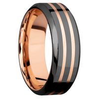 Zirconium + Polish , Polish Finish + 18K Rose Gold