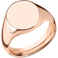 Medium Oval signet ring (16x13mm) in 14K Rose Gold, with a Wide style band.