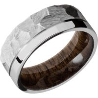 10K White Gold + Rock , Polish Finish + Walnut