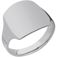 Large Cushion signet ring (18x18mm) in Titanium, with a Cigar style band.