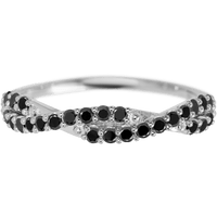18K White Gold band with 26 Round Black Diamond having TCW-.39