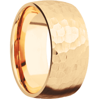 14K Yellow Gold + Hammer Finish