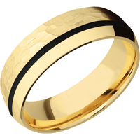 10K Yellow Gold + Hammer , Polish Finish