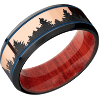 Zirconium + Polish , Satin Finish + Red Heart
