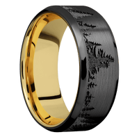 Zirconium + Satin , Polish Finish + 18K Yellow Gold