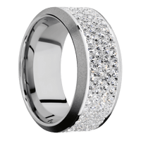 14K White Gold + Polish , Sand Finish