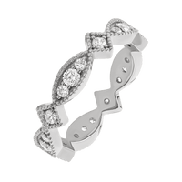 Platinum band with 5 Round, 5 Round and 10 Round Lab Grown Diamond having TCW-.6