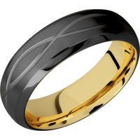 Zirconium + Bead , Polish Finish + 10K Yellow Gold