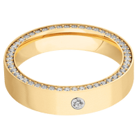14K Yellow Gold + Machine Finish