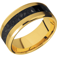 18K Yellow Gold + Sand , Polish Finish