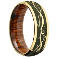 10K Yellow Gold + Polish Finish + Desert Iron Wood