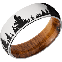 14K White Gold + Polish Finish + Desert Iron Wood