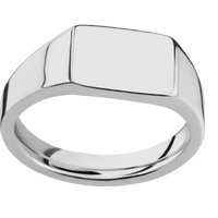 Small Horizontal Rectangle signet ring (12x9mm) in Titanium, with a Wide style band.