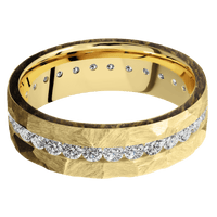 14K Yellow Gold + Rock Finish