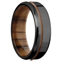 Zirconium + Polish , Bead Finish + Teak