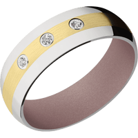 10K Yellow Gold + Satin Finish + Pink Champagne