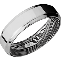 14K White Gold + Polish , Polish Finish + Marble