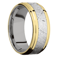 14K Yellow Gold + Polish , Polish Finish + Titanium