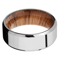 10K White Gold + Polish , Polish Finish + Koa