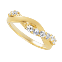 14K Yellow Gold band with 8 Round Lab Grown Diamond having TCW-.4