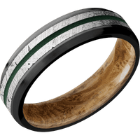 Zirconium + Polish , Satin Finish + Whiskey Barrel
