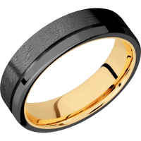 Zirconium + Distressed , Polish Finish + 14K Yellow Gold