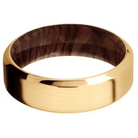 14K Yellow Gold + Satin , Polish Finish + Sequoia
