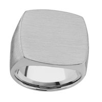 Extra Large Cushion signet ring (22x22mm) in Titanium, with a Wide style band.