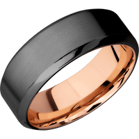 Zirconium + Bead , Polish Finish + 14K Rose Gold