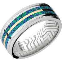 14K White Gold + Polish , Satin Finish