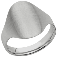 Large Oval signet ring (20x16mm) in Titanium, with a Cigar style band.