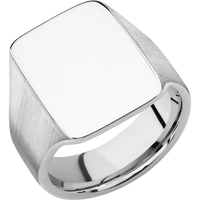 Large Rectangle signet ring (20x14.5mm) in 10K White Gold, with a Wide style band.