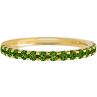 10K Yellow Gold band with 15 Round Lab Green Diamond having TCW-.45