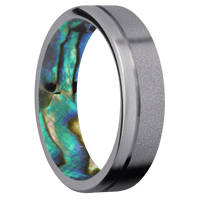 Tantalum + Sand , Bead Finish + Abalone