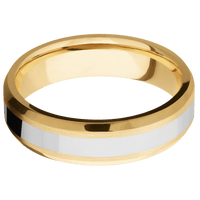 10K Yellow Gold + Satin , Polish Finish