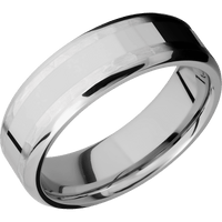 14K White Gold + Hammer , Polish Finish