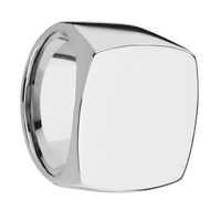 Extra Large Cushion signet ring (22x22mm) in Titanium, with a Wide style band.