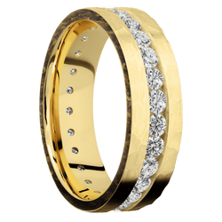 14K Yellow Gold + Hammer Finish