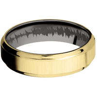 14K Yellow Gold + Crosssatin , Polish Finish + Tantalum Noir