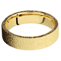 14K Yellow Gold + Stipple Finish