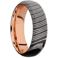 Damascus + Acid Finish + 10K Rose Gold