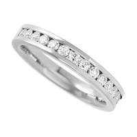 14K White Gold band with 15 Round Lab Grown Diamond having TCW-.45