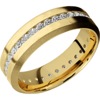 14K Yellow Gold + Hammer , Sand Finish
