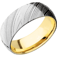 Woodgrain + Polish Finish + 14K Yellow Gold
