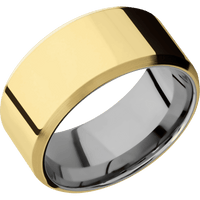 14K Yellow Gold + Polish , Satin Finish + Titanium