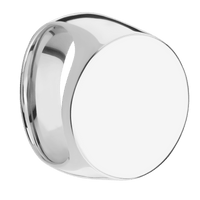 Extra Large Circle signet ring (22mm ) in Palladium Silver, with a Wide style band.